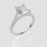 18ct White Gold Emerald Cut 2.33 Carat tw of Lab-Grown Diamonds Ring