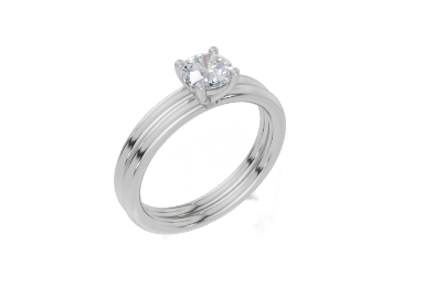 9ct White Gold Round Cut 0.50 Carat of   Diamond Ring and 9ct White Gold  Band