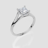 9ct White Gold Princess Cut 0.80 Carat tw of  Diamonds Ring