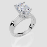 9ct White Gold Oval Cut 3.10 Carat tw of Lab-Grown Diamonds Ring