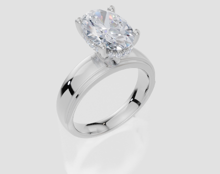 9ct White Gold Oval Cut 3.10 Carat tw of Lab-Grown Diamonds Ring