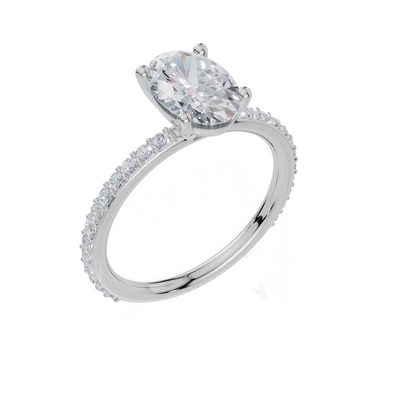 9ct White Gold Oval Cut 1.82 Carat tw of Lab-Grown Diamonds Ring