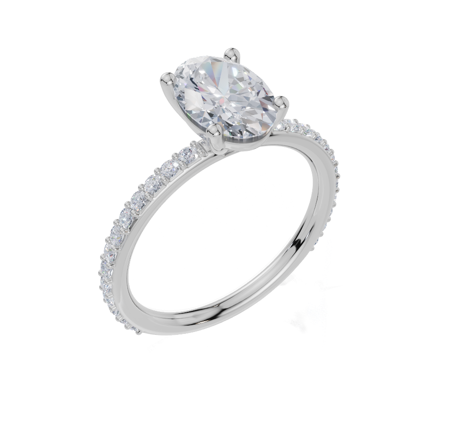 9ct White Gold Oval Cut 1.82 Carat tw of Lab-Grown Diamonds Ring