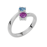 Personalised 2 Birthstones Ring