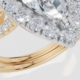 9ct Yellow Gold Pear Cut 2.60 Carat tw of  Diamonds Ring and 9ct Yellow Gold 0.28 Carat tw of   Diamonds Band