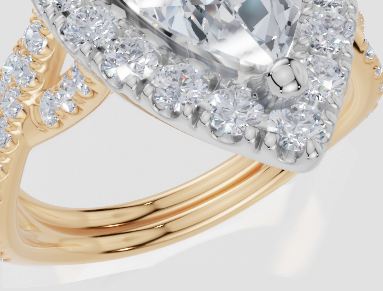 9ct Yellow Gold Pear Cut 2.60 Carat tw of  Diamonds Ring and 9ct Yellow Gold 0.28 Carat tw of   Diamonds Band