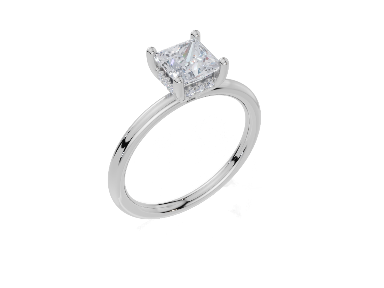 9ct White Gold Princess Cut 1.06 Carat tw of  Diamonds Ring