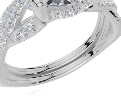 18ct White Gold Round Cut 2.38 Carat tw of  Diamonds Ring and 18ct White Gold 0.28 Carat tw of   Diamonds Band