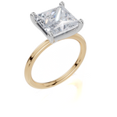 18ct Yellow Gold Princess Cut 4.00 Carat of Lab-Grown Diamond Ring