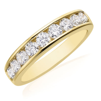 HUSH 9ct Yellow Gold Round Cut 1.00 Carat tw Diamond Simulant Ring