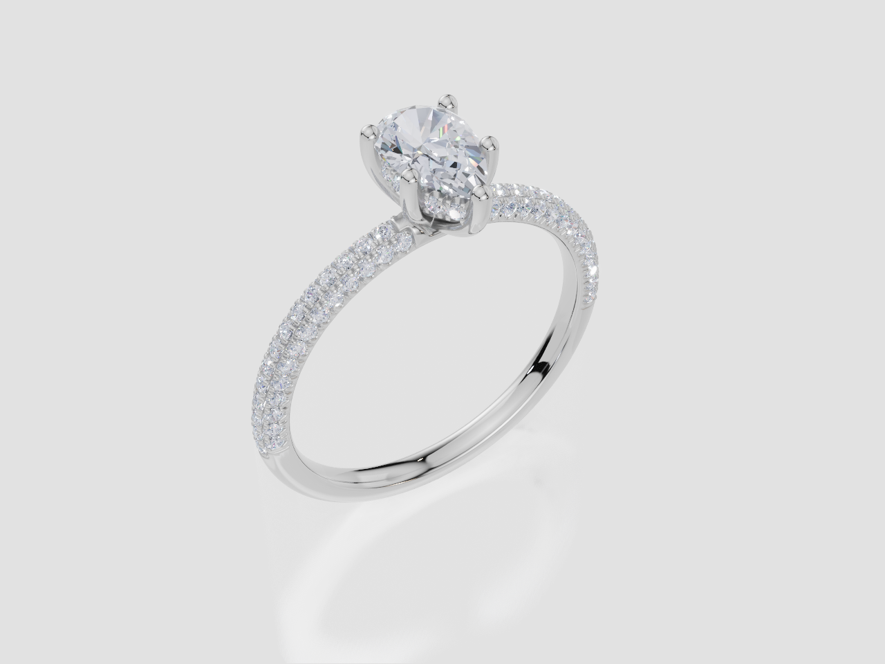 9ct White Gold Pear Cut 0.86 Carat tw of  Diamonds Ring