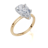 18ct Yellow Gold Pear Cut 3.00 Carat of Lab-Grown Diamond Ring