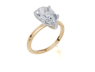 18ct Yellow Gold Pear Cut 3.00 Carat of Lab-Grown Diamond Ring