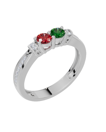 Personalised 2 Birthstones Ring