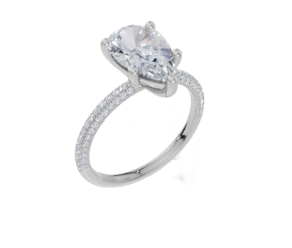 9ct White Gold Pear Cut 2.32 Carat tw of Lab-Grown Diamonds Ring