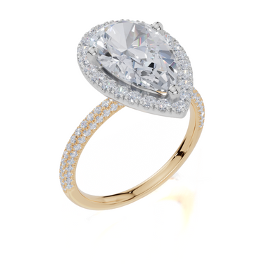 18ct Yellow Gold Pear Cut 3.62 Carat tw of Lab-Grown Diamonds Ring