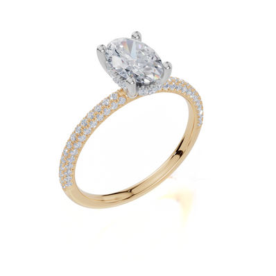18ct Yellow Gold Oval Cut 1.37 Carat tw of  Diamonds Ring