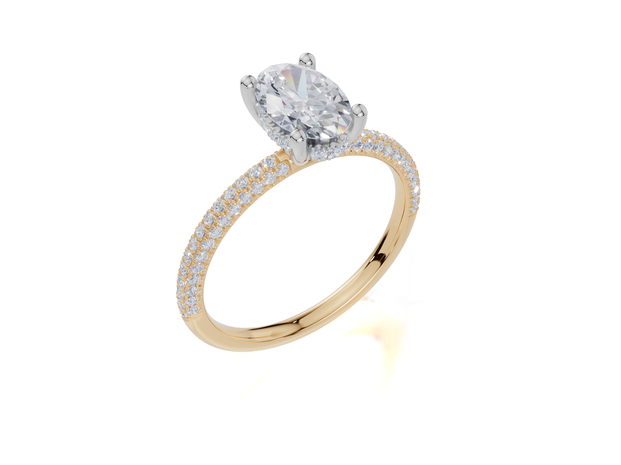 18ct Yellow Gold Oval Cut 1.37 Carat tw of  Diamonds Ring