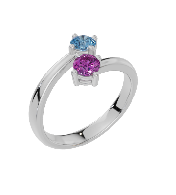 Personalised 2 Birthstones Ring