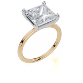 18ct Yellow Gold Princess Cut 4.00 Carat of Lab-Grown Diamond Ring