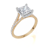 9ct Yellow Gold Princess Cut 1.91 Carat tw of  Diamonds Ring