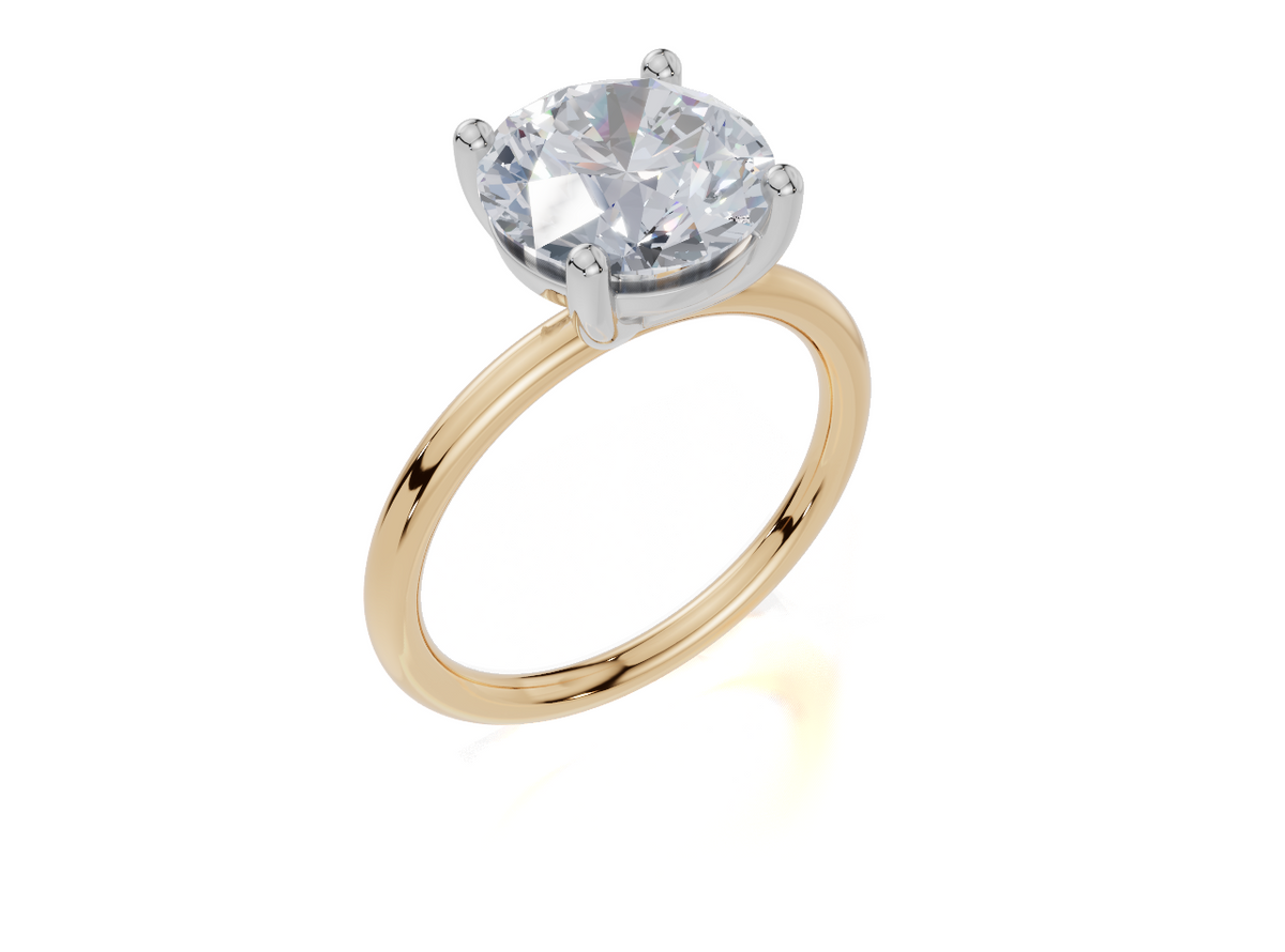 18ct Yellow Gold Round Cut 3.00 Carat of Lab-Grown Diamond Ring