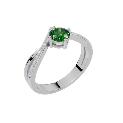 Personalised Round Birthstone Cubic Zirconia Ring