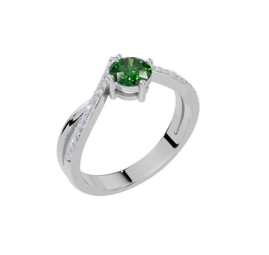 Personalised Round Birthstone Cubic Zirconia Ring
