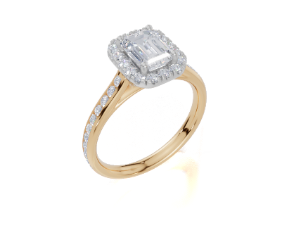 18ct Yellow Gold Emerald Cut 1.56 Carat tw of  Diamonds Ring