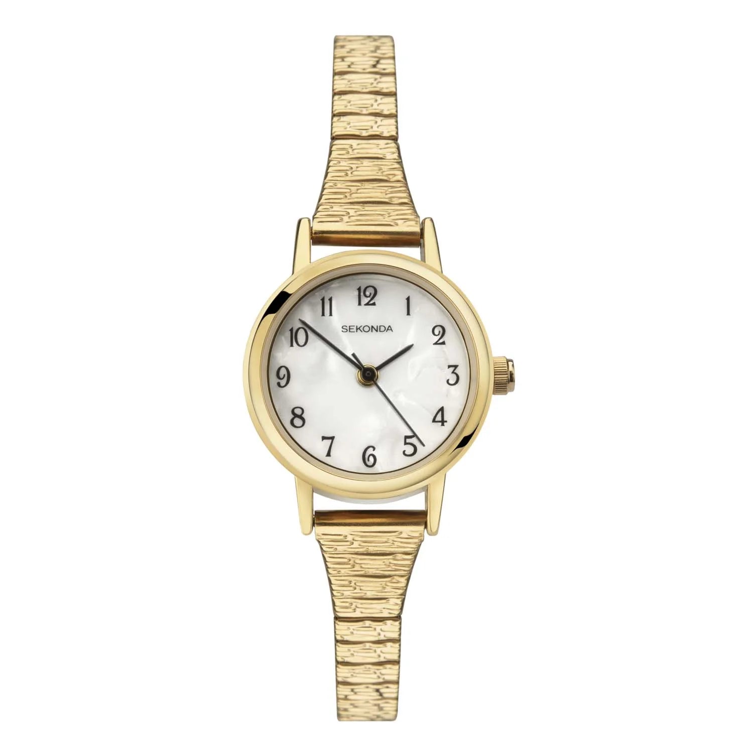 Sekonda Ladies Analogue Watch with White Dial and Gold Tone Bracelet 22mm SK4677
