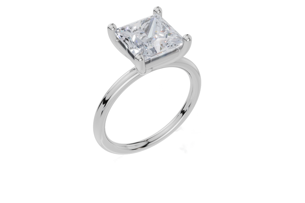 18ct White Gold Princess Cut 3.00 Carat of Lab-Grown Diamond Ring