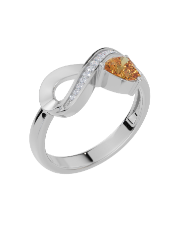 Peronalised Heart Birthstone Cubic Zirconia Ring