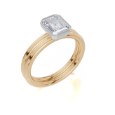 9ct Yellow Gold Emerald Cut 1.00 Carat of   Diamond Ring and 9ct Yellow Gold  Band