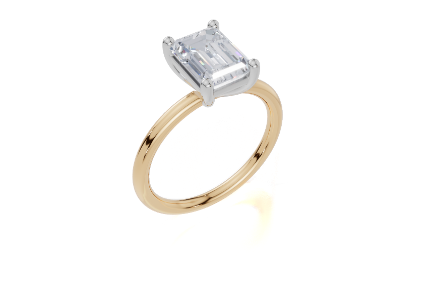 18ct Yellow Gold Emerald Cut 2.00 Carat of  Diamond Ring