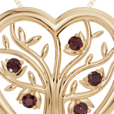 Personalised 5 Birthstones Heart Tree Pendant