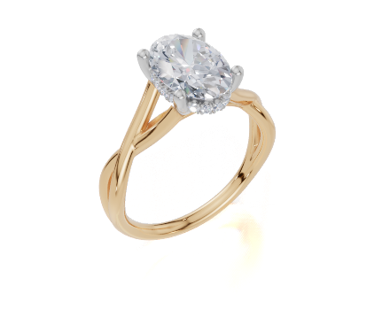 9ct Yellow Gold Oval Cut 2.09 Carat tw of Lab-Grown Diamonds Ring