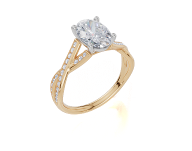 18ct Yellow Gold Oval Cut 1.74 Carat tw of  Diamonds Ring