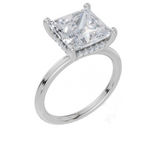 9ct White Gold Princess Cut 4.10 Carat tw of Lab-Grown Diamonds Ring
