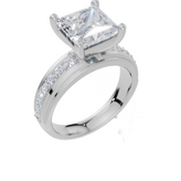 9ct White Gold Princess Cut 3.36 Carat tw of  Diamonds Ring
