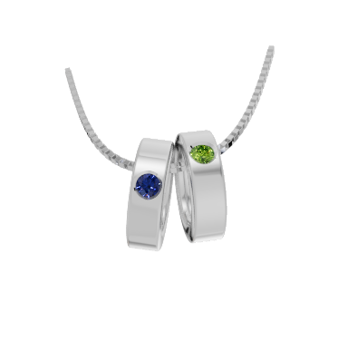 Personalised 2 Birthstones Ring Pendant Set