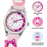 Tikkers Pink 3D Cat Kids Time Teacher Watch ATK1097
