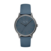 Armani Exchange Blue Leather Strap Watch AX2767