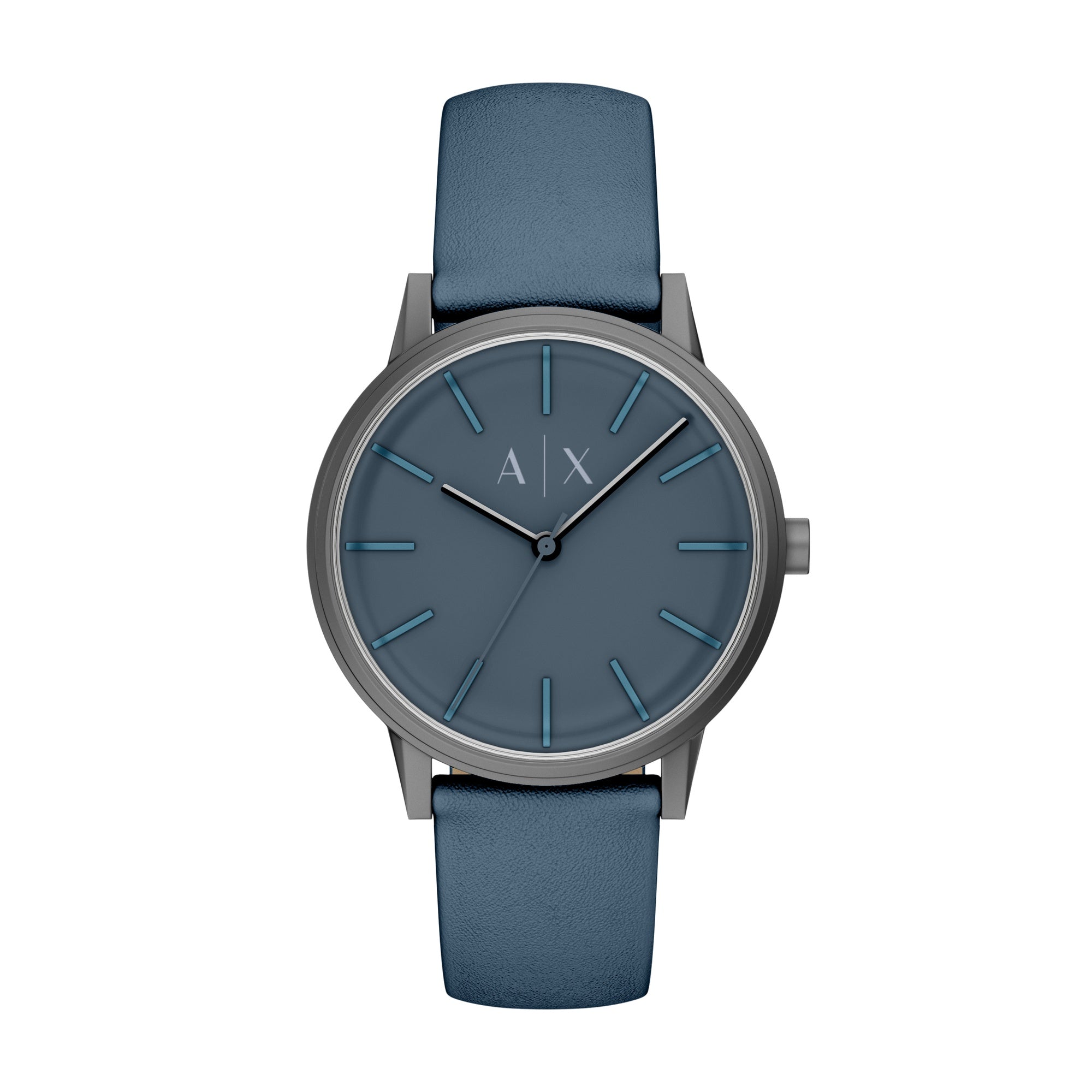 Armani Exchange Blue Leather Strap Watch AX2767