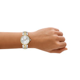 Armani Exchange Two Tone Silver Dial Watch AX4406