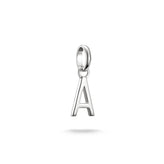 Silver pendant with letter 'A' on a white background