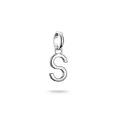 Silver letter 'S' pendant on a white background