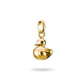 Gold duck-shaped pendant on a white background
