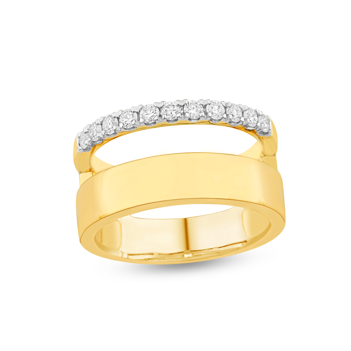 Celebration 9ct Yellow Gold Round Cut 0.30 Carat tw of Lab Grown Diamonds Jacket Band Ring
