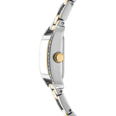 A side view of DKNY Mini Watch with Green Dial and Two Tone Bracelet 21mm x 27mm DK1L143M0065