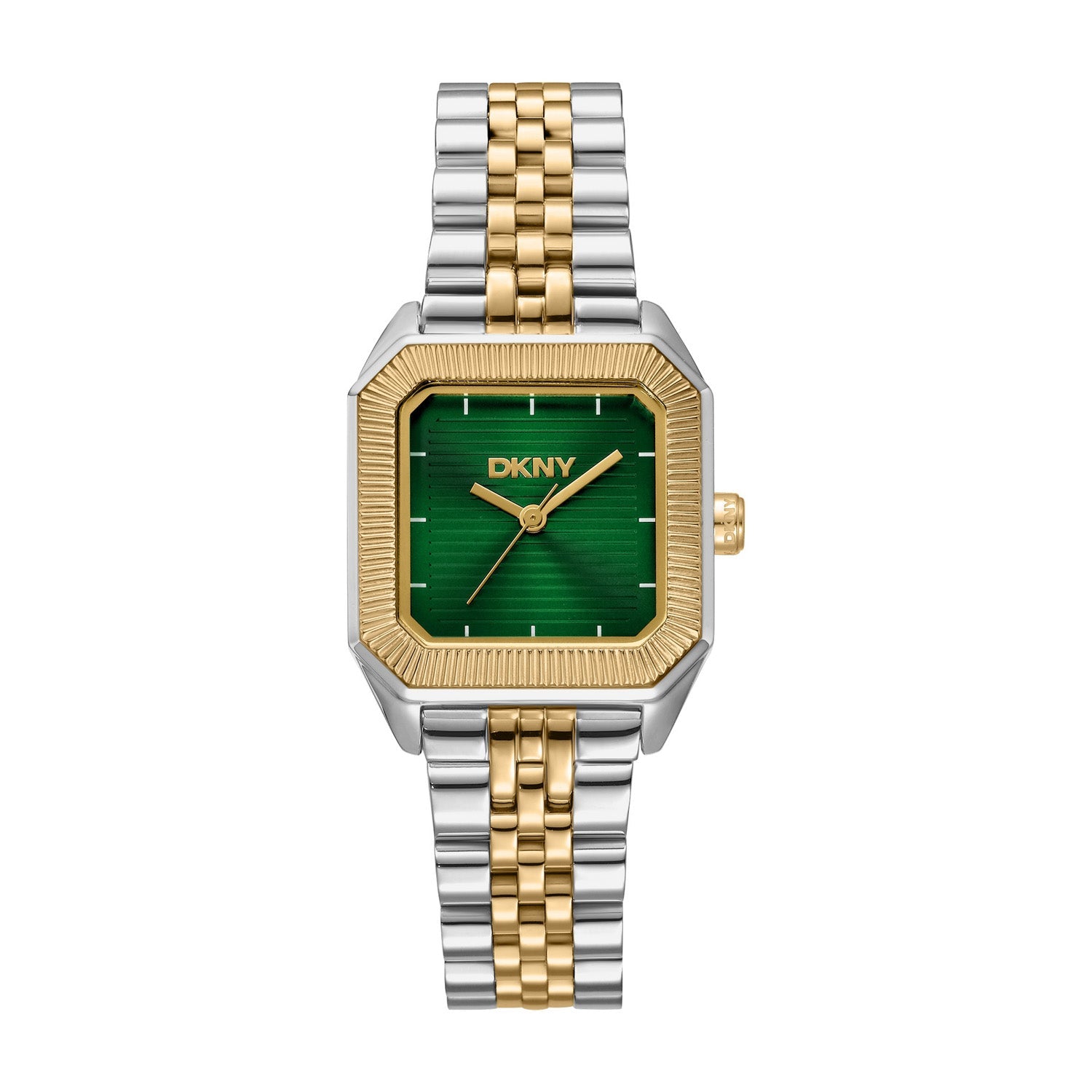DKNY Signature Shape Watch with Green Dial and Two Tone Bracelet DK1L154M0095